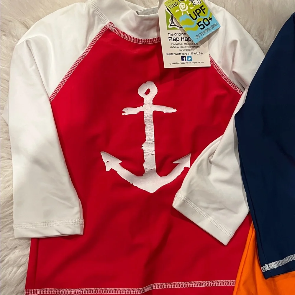The original Flap happy Kids' Anchor and Car Rash Guard BOY Set